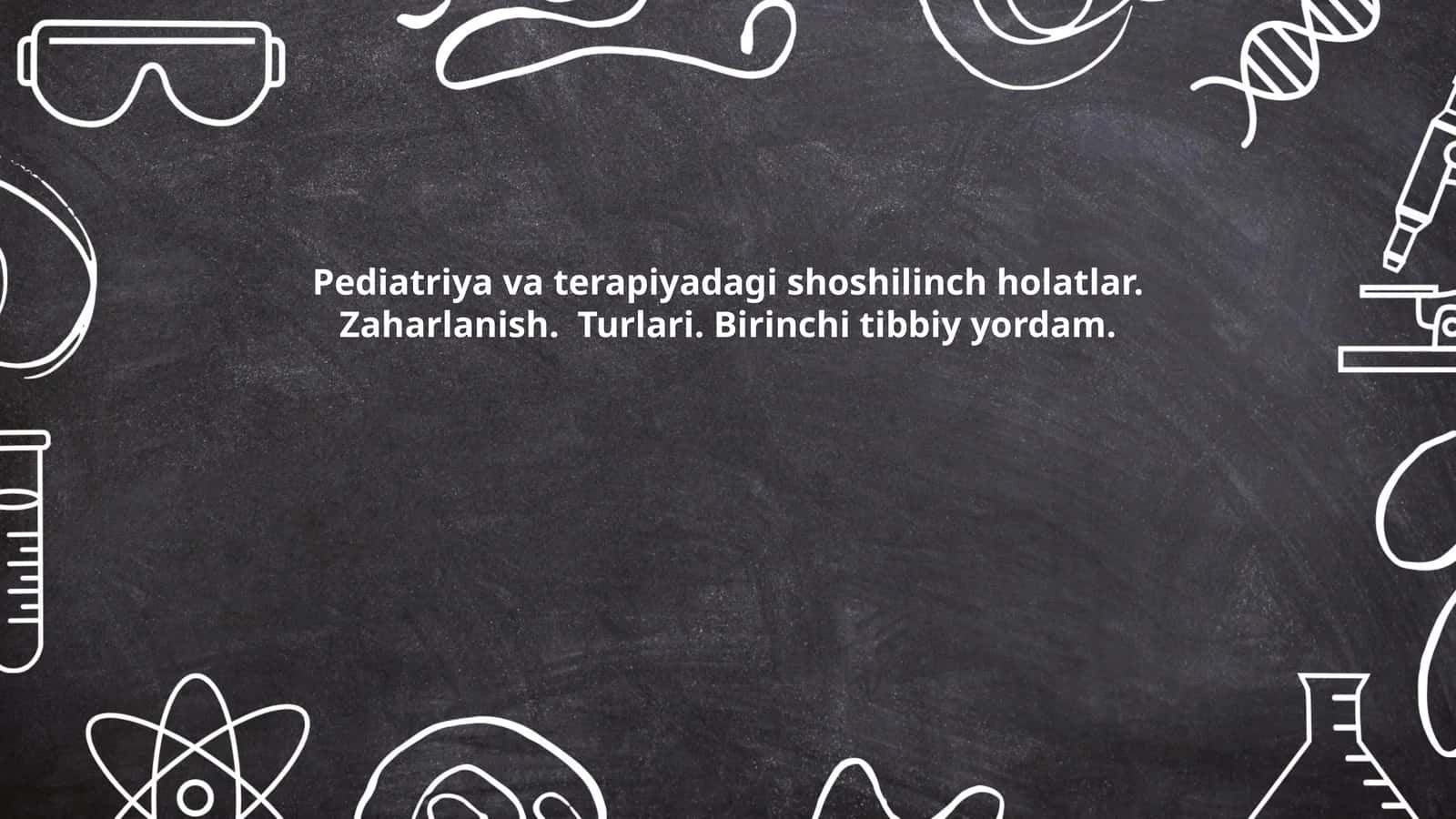 Pediatriyada shoshilinch holatlar