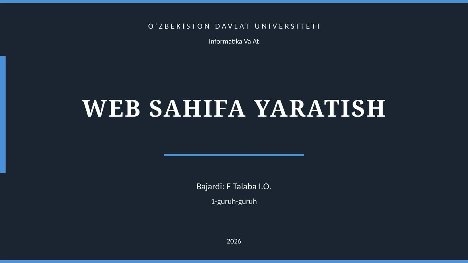 WEB SAHIFA YARATISH