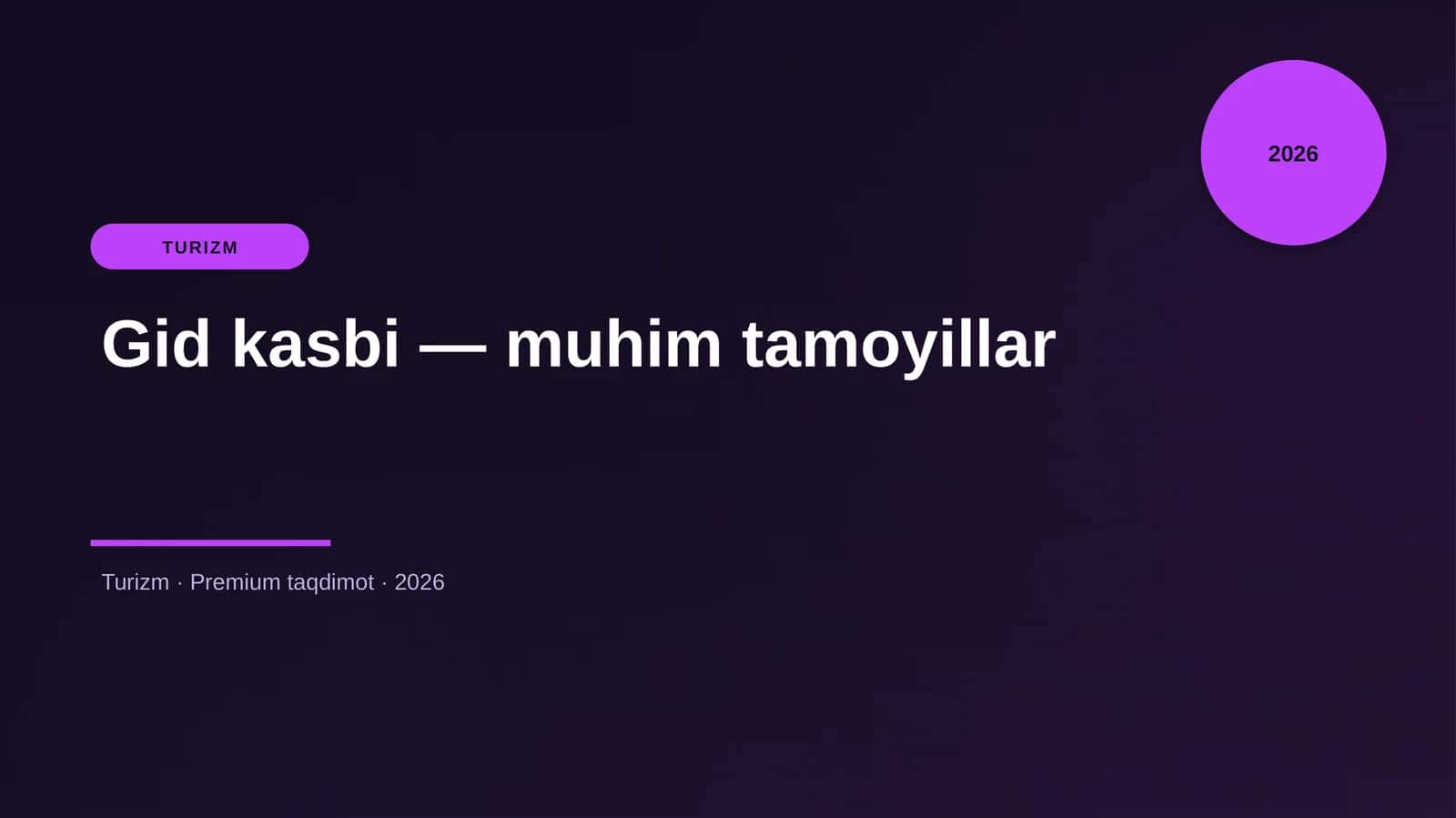 Gid kasbi — muhim tamoyillar