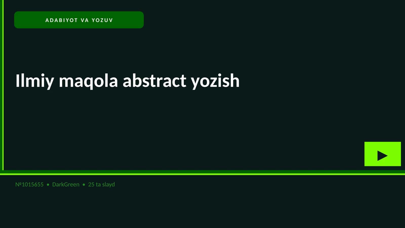 Ilmiy maqola abstract yozish