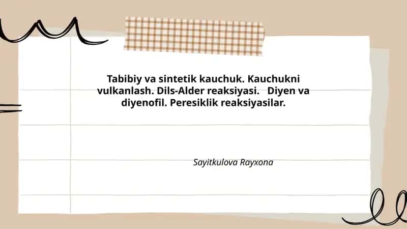 Tabibiy va sintetik kauchuk