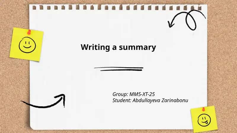 Writing a summary