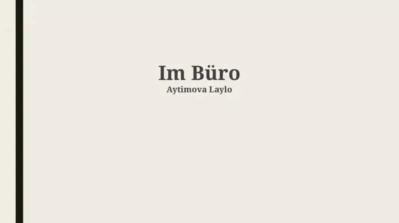 Im Büro