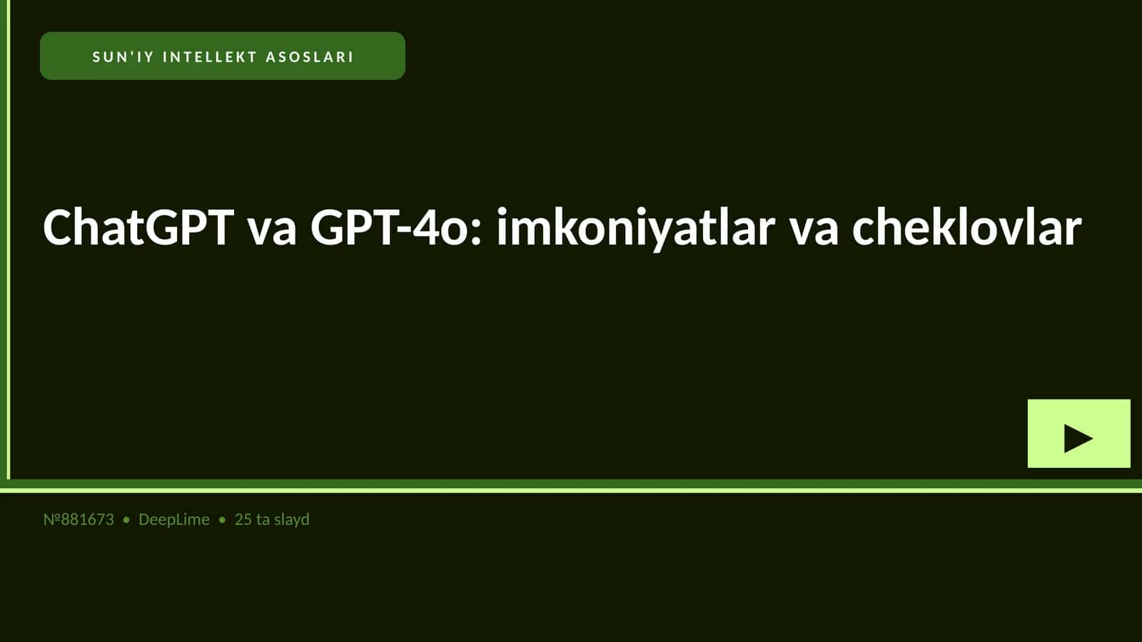 SUN'IY INTELLEKT ASOSLARI