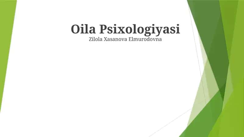 Oila Psixologiyasi