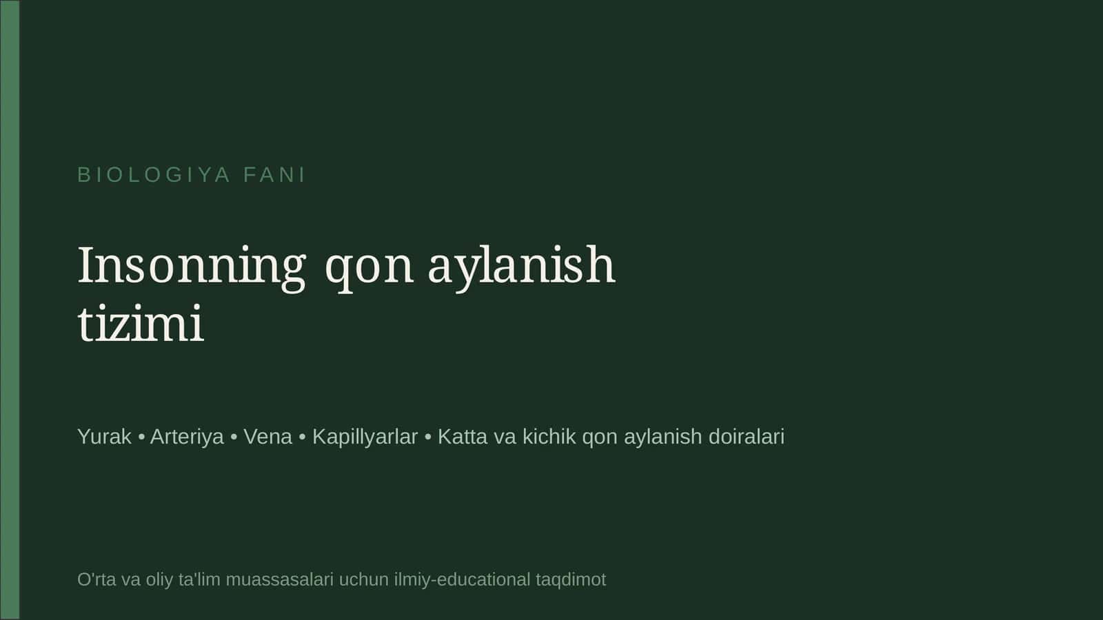 Insonning qon aylanish tizimi
