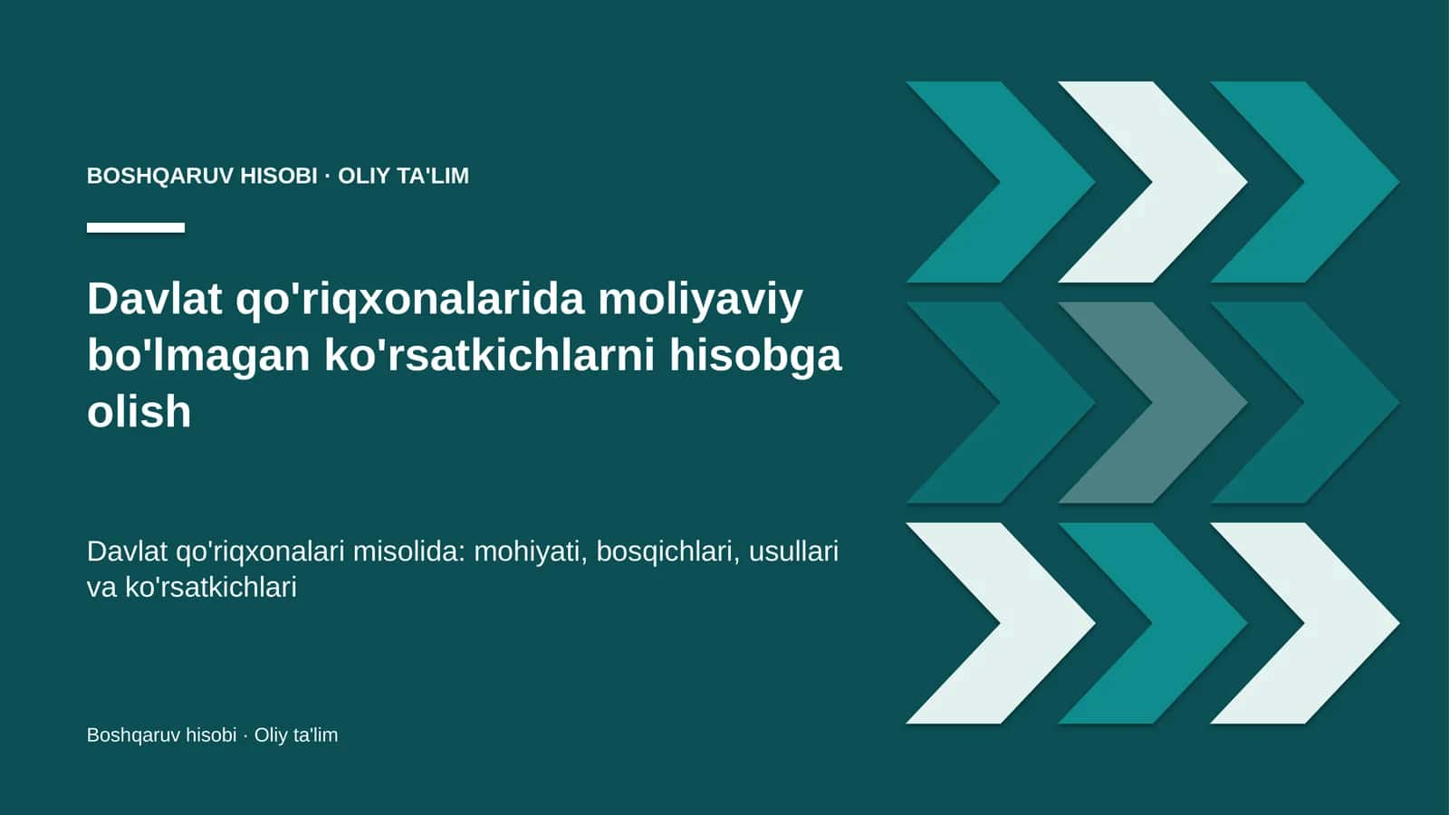 Moliyaviy bo'lmagan ko'rsatkichlar hisobi: mohiyati