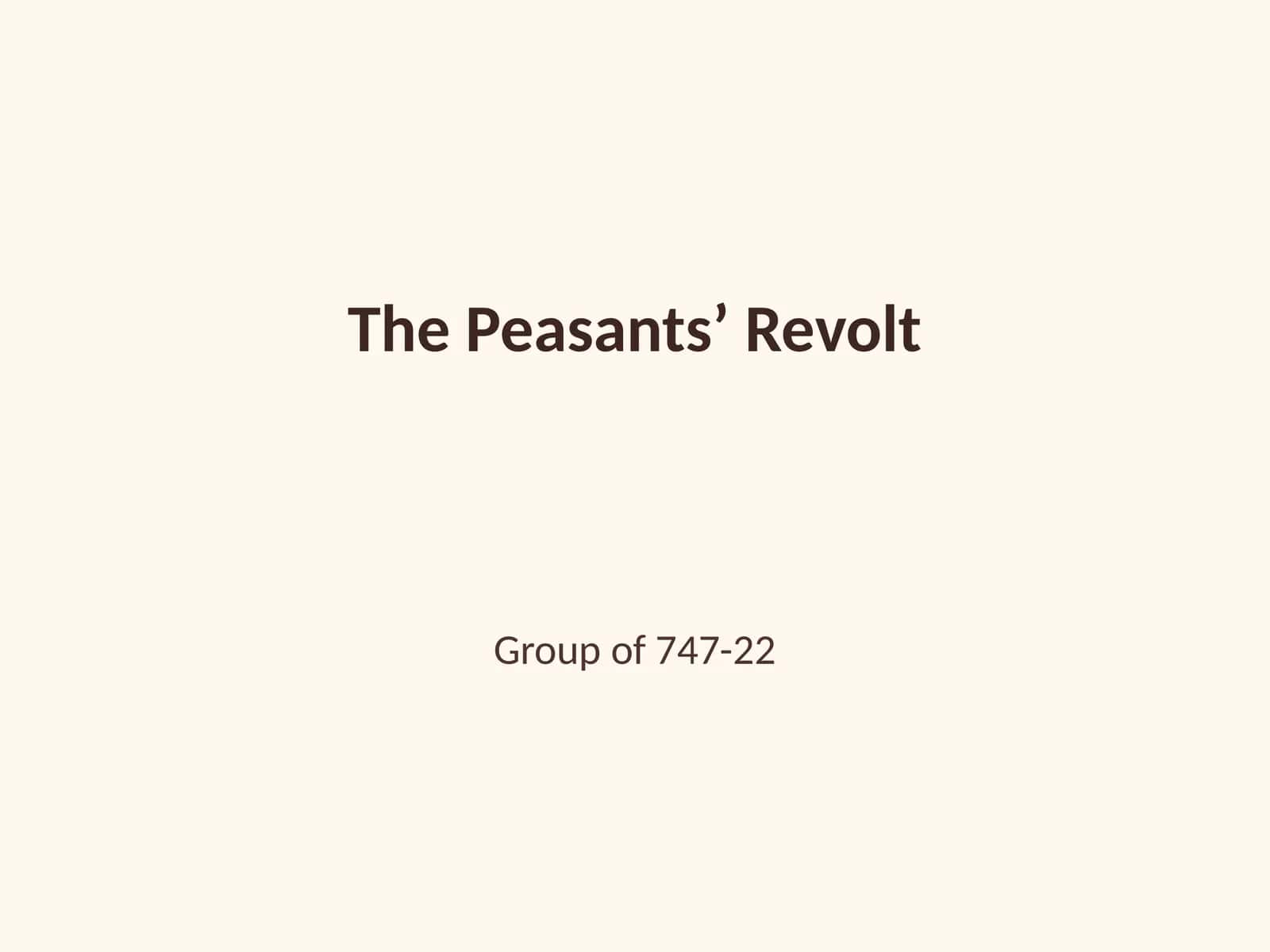 Peasants’ Revolt