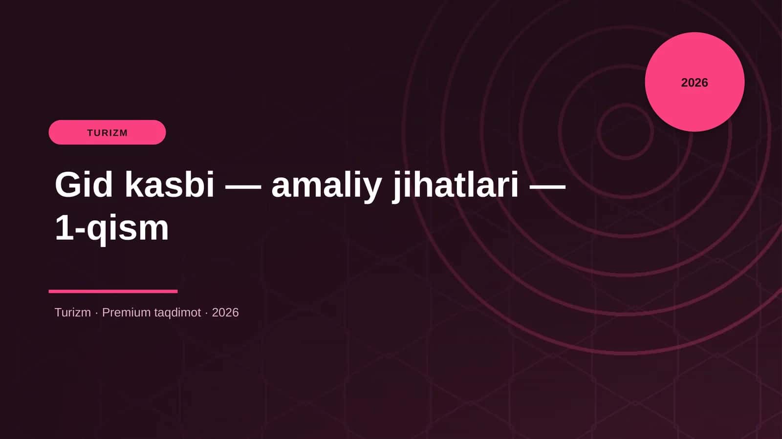 Gid kasbi — amaliy jihatlari — 1-qism