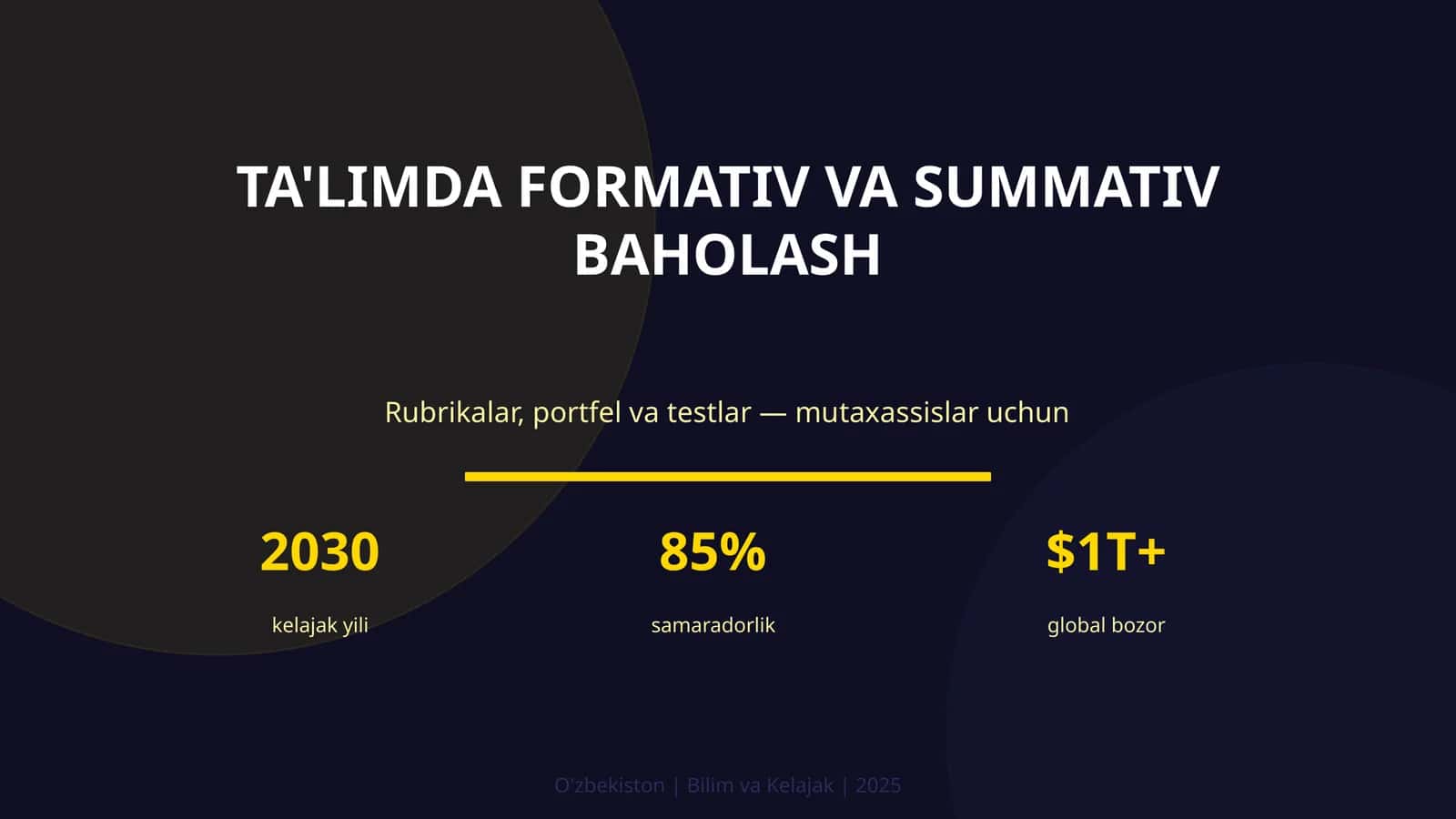 TA'LIMDA FORMATIV VA SUMMATIV BAHOLASH