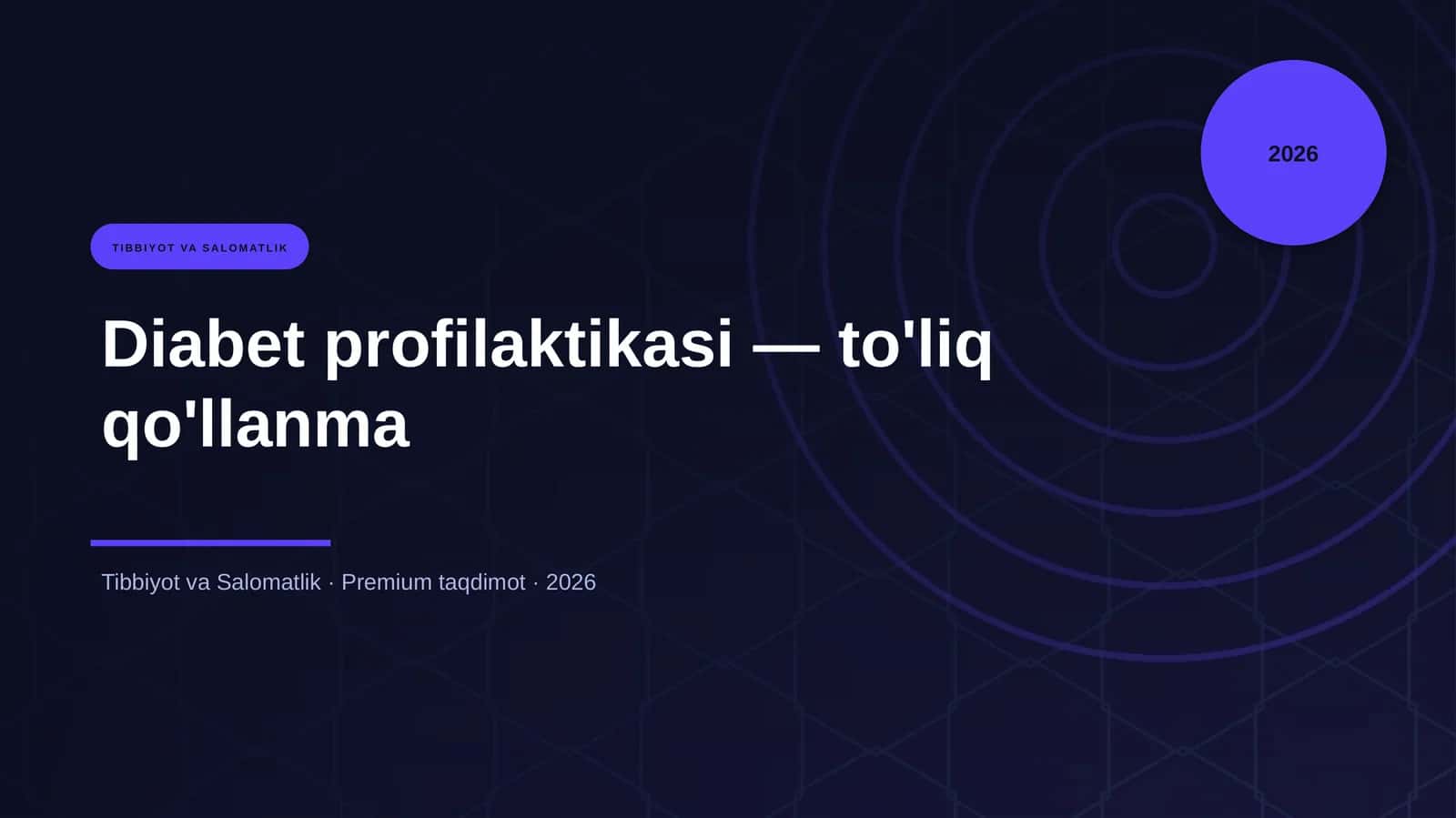 Diabet profilaktikasi — to'liq qo'llanma