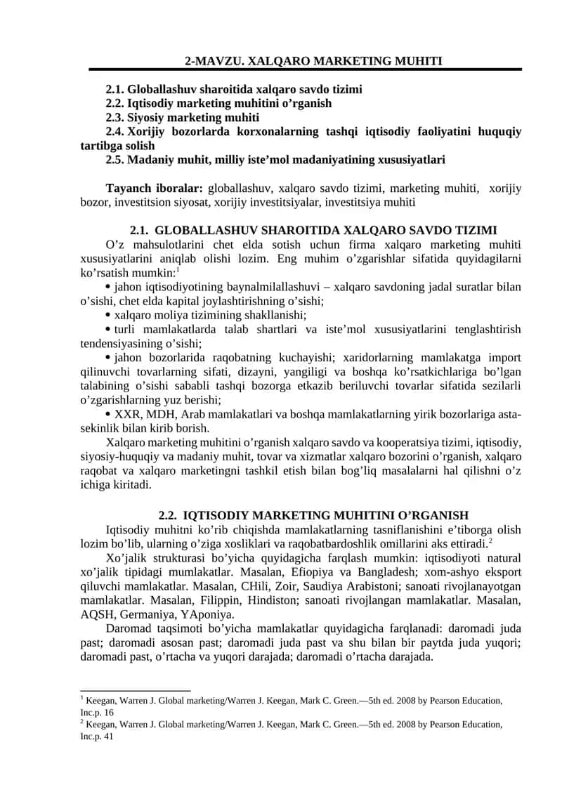 Xalqaro Marketing Muhiti