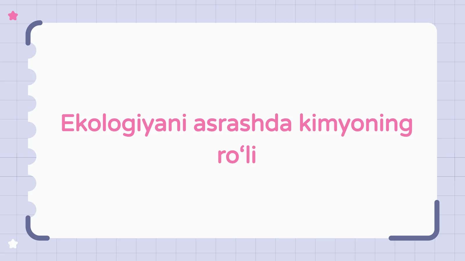 Kimyo va ekologiya
