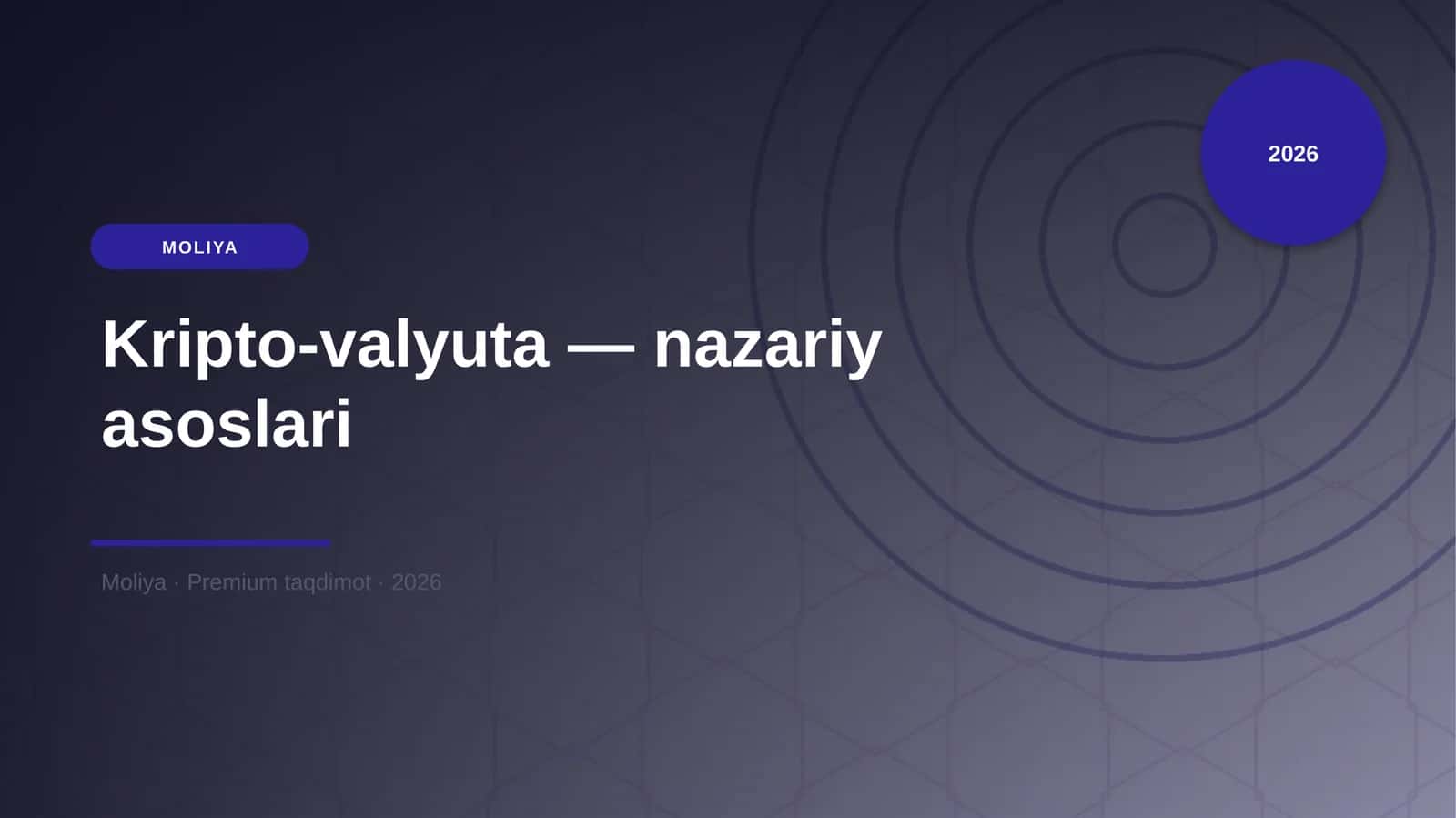 Kripto-valyuta — nazariy asoslari