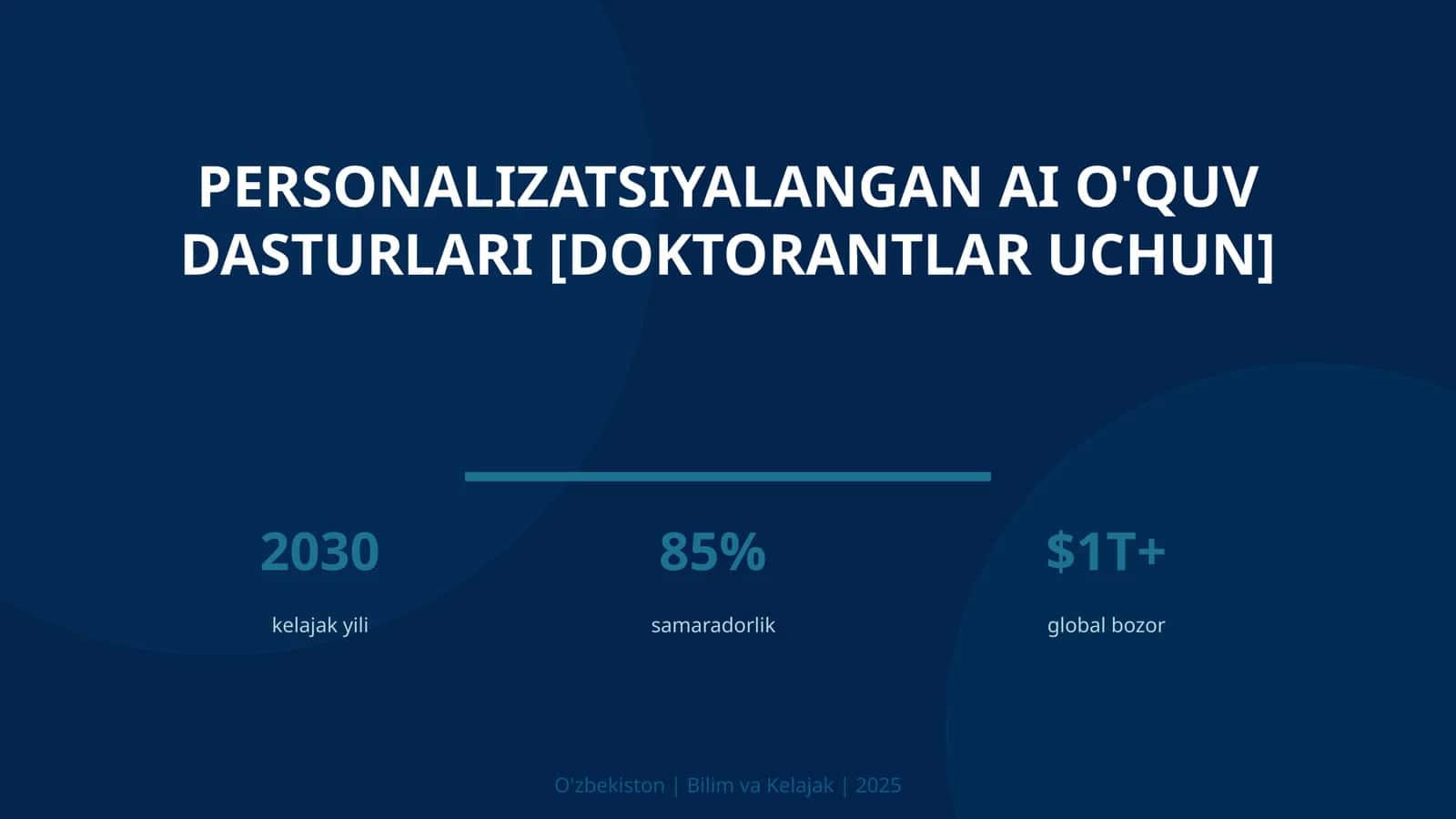Personalizatsiyalangan AI o'quv dasturlari [doktorantlar uchun]