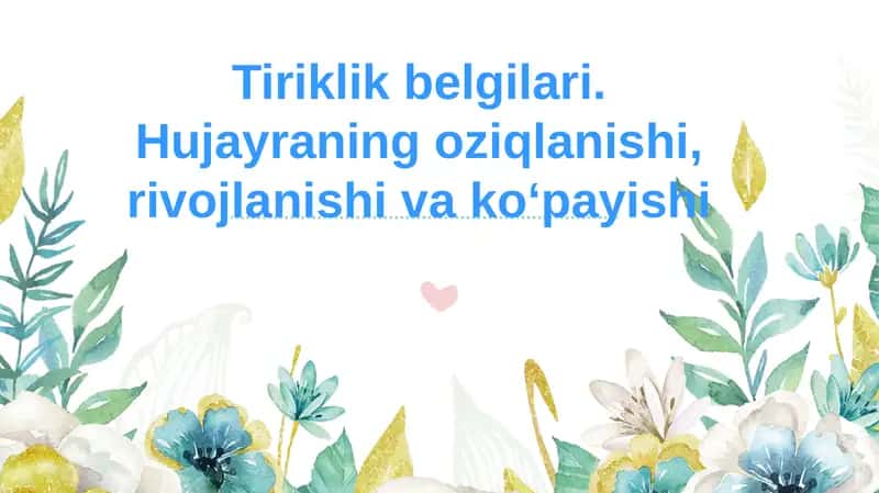 Tiriklik belgilari