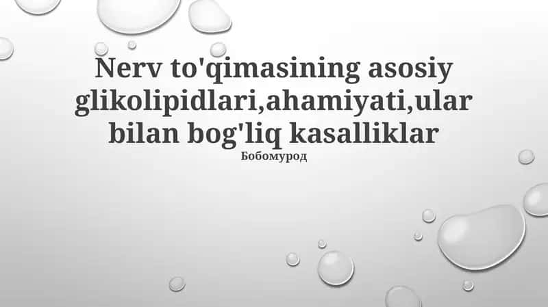 Glikolipiidlar: Nerv to'qimasining glikolipidlari