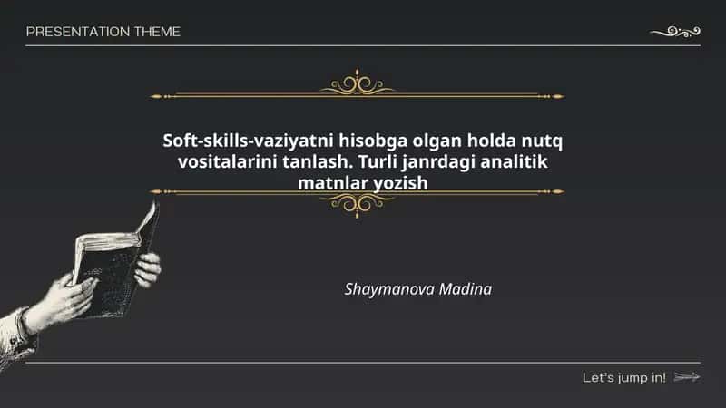 Soft-skills-vaziyatni hisobga olgan holda nutq vositalarini tanlash. Turli janrdagi analitik matnlar yozish