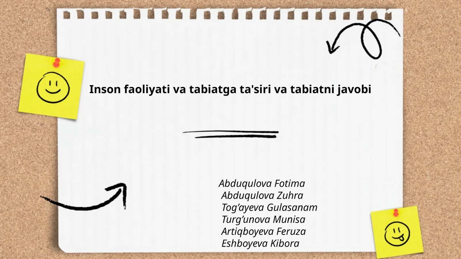 Inson faoliyati va tabiatga ta'siri va tabiatni javobi