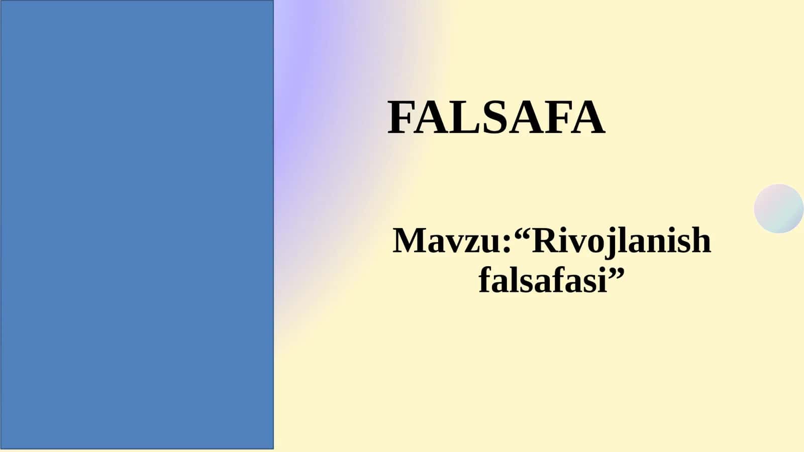 Rivojlanish falsafasi