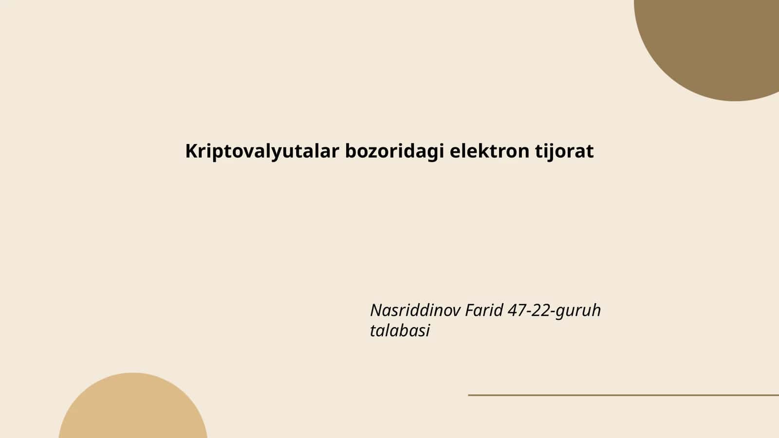 Kriptovalyutalar bozoridagi elektron tijorat