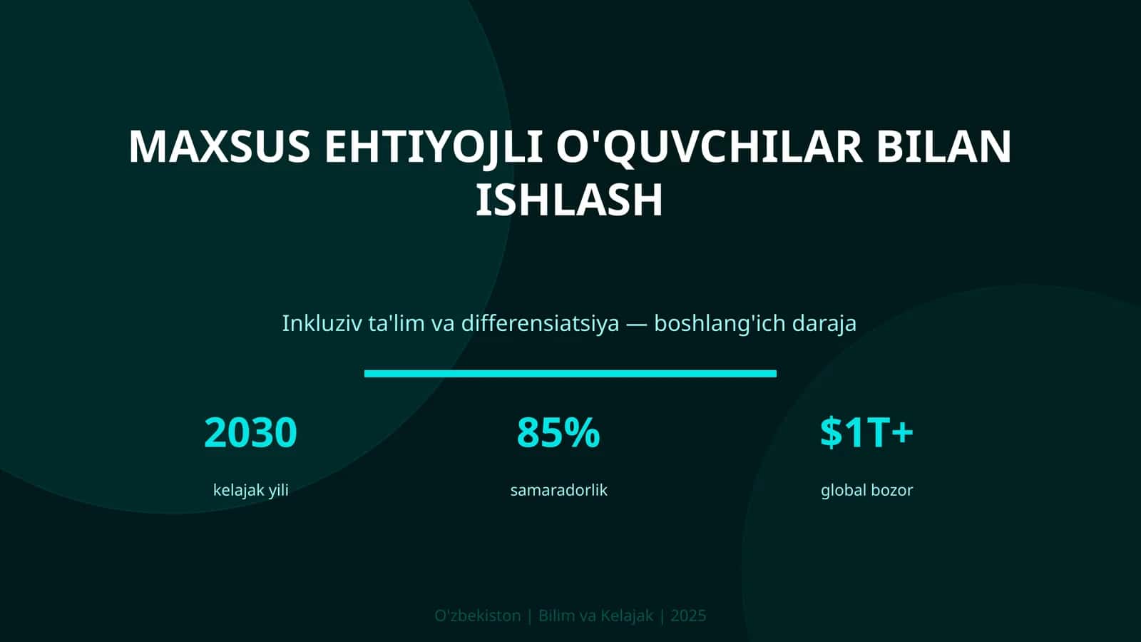 Maxsus ehtiyojli o'quvchilar bilan ishlash