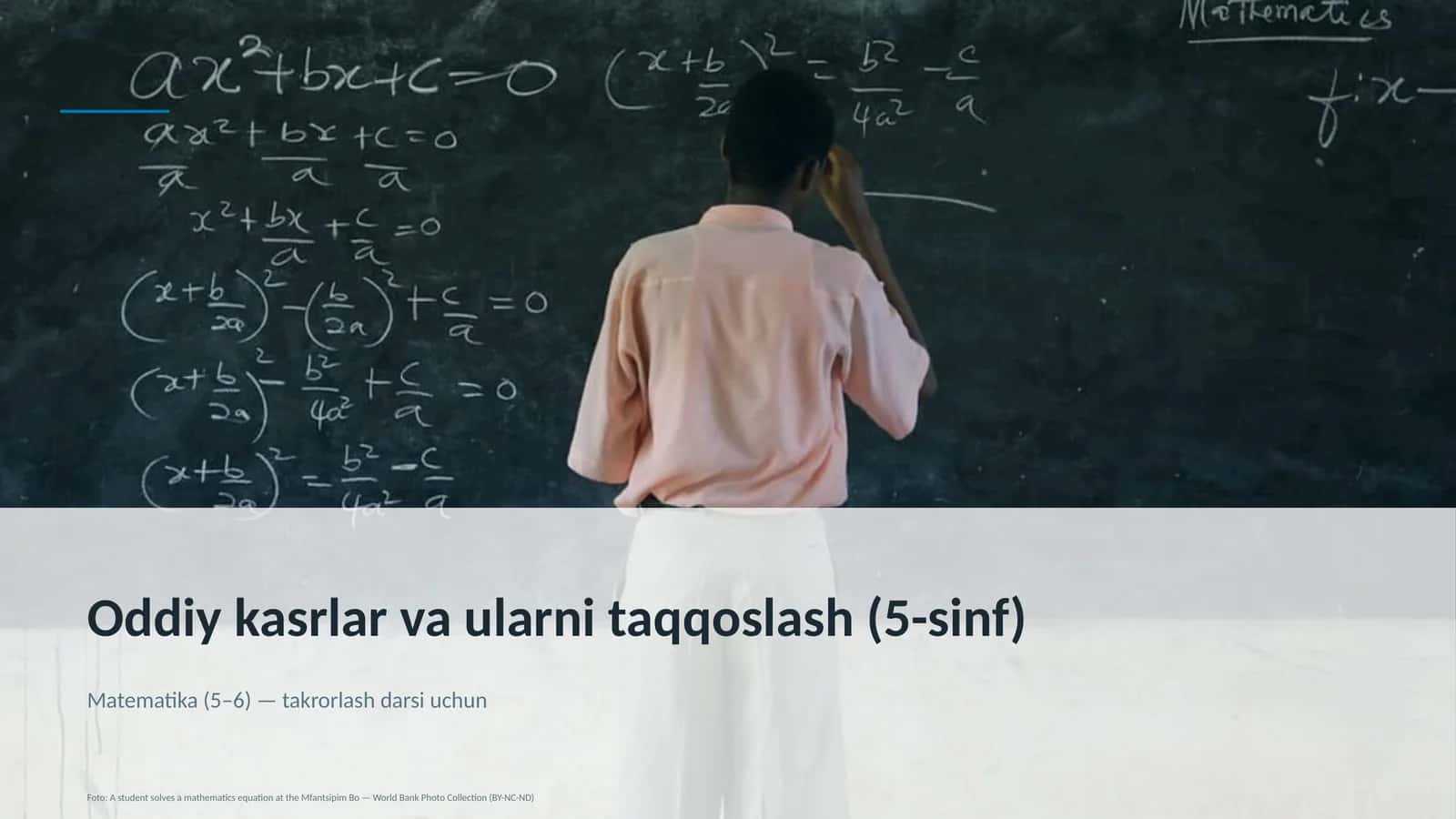 Oddiy kasrlar va ularni taqqoslash (5-sinf)
