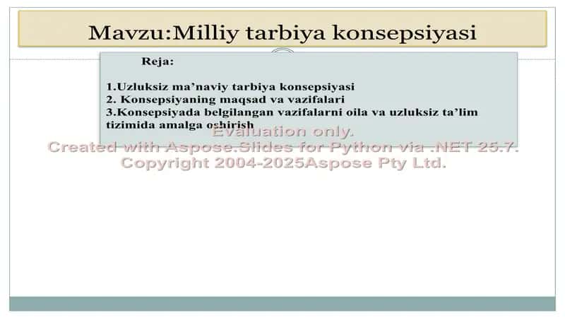 Milliy tarbiya konsepsiyasi