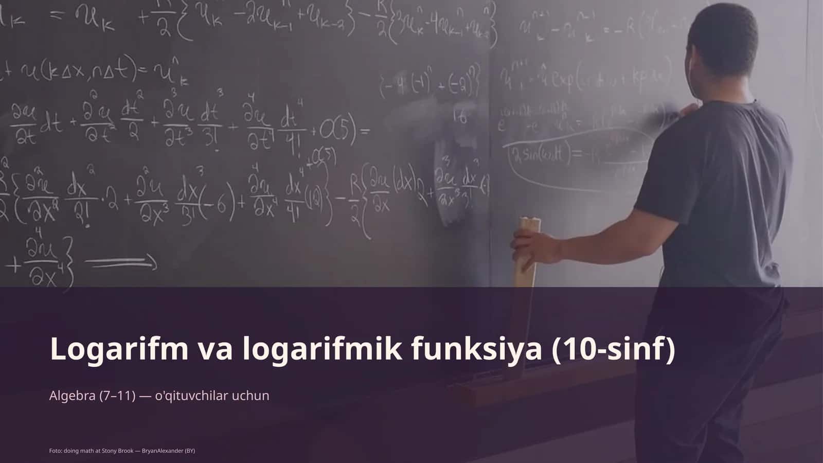 Logarifm va logarifmik funksiya (10-sinf)
