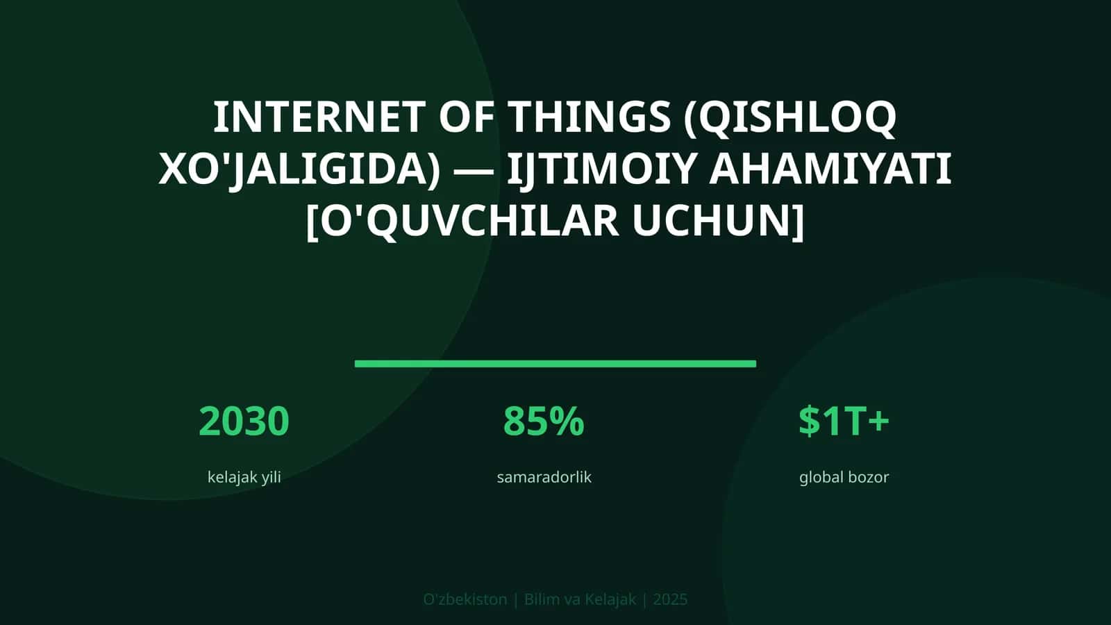 INTERNET OF THINGS (QISHLOQ XO'JALIGIDA) — IJTIMOIY AHAMIYATI [O'QUVCHILAR UCHUN]