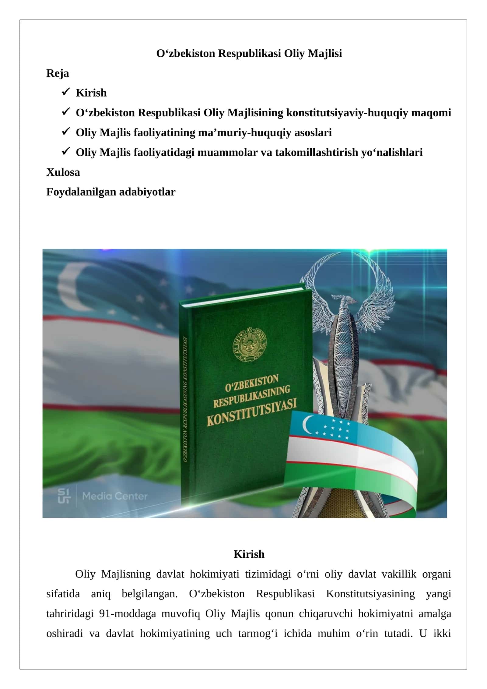O‘zbekiston Respublikasi Oliy Majlisi