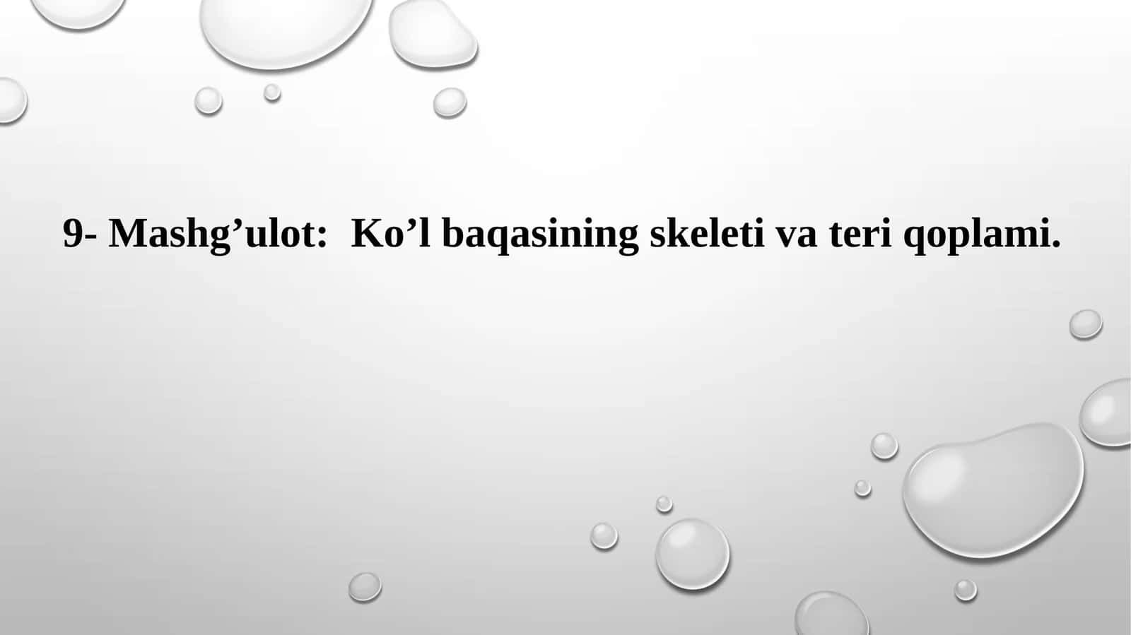 Ko’l baqasining skeleti va teri qoplami