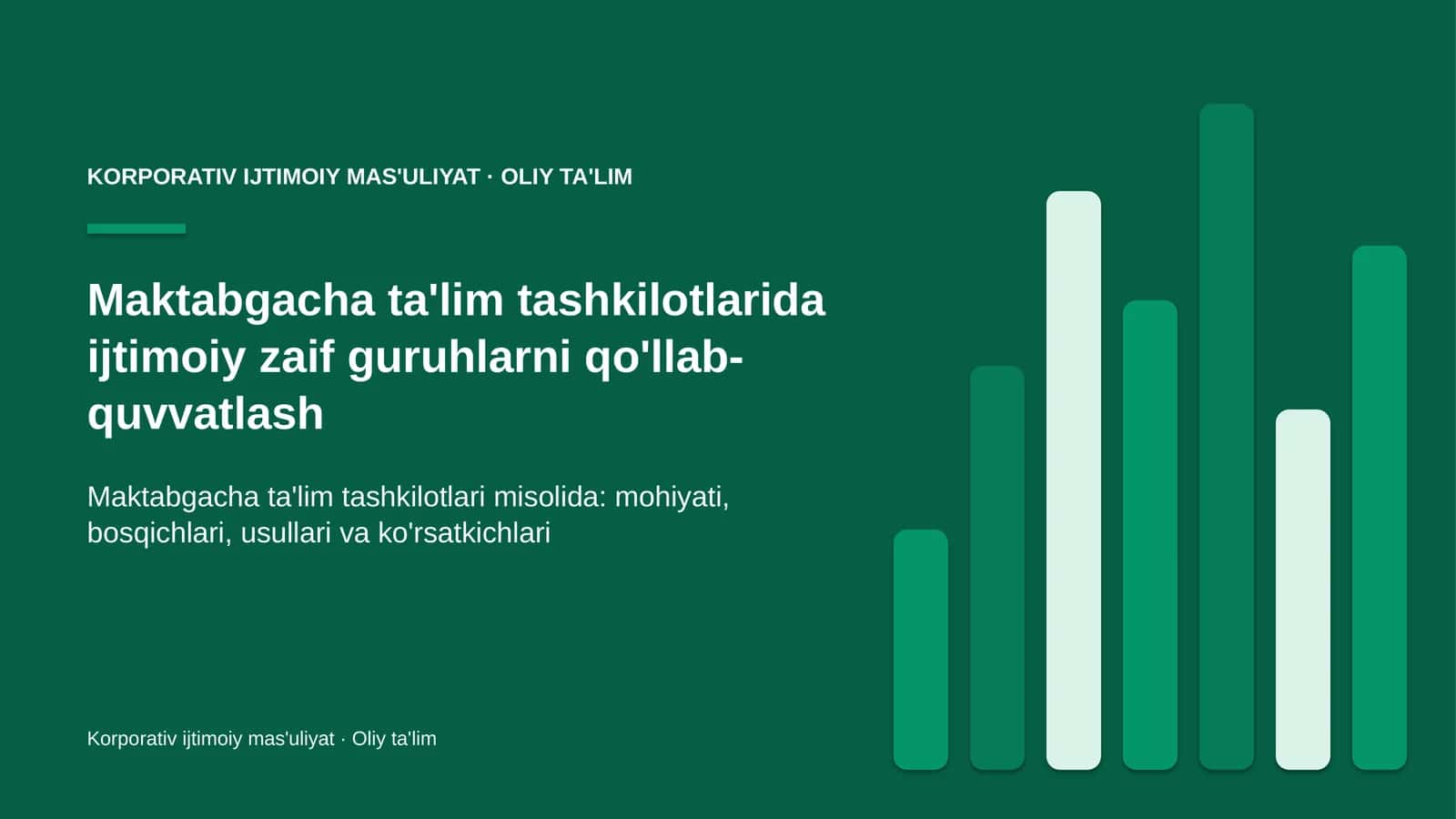 maktabgacha ta'lim tashkilotlarida ijtimoiy zaif guruhlarni qo'llab quvvatlash 8715