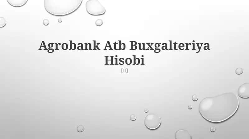 Agrobank Atb Buxgalteriya Hisobi