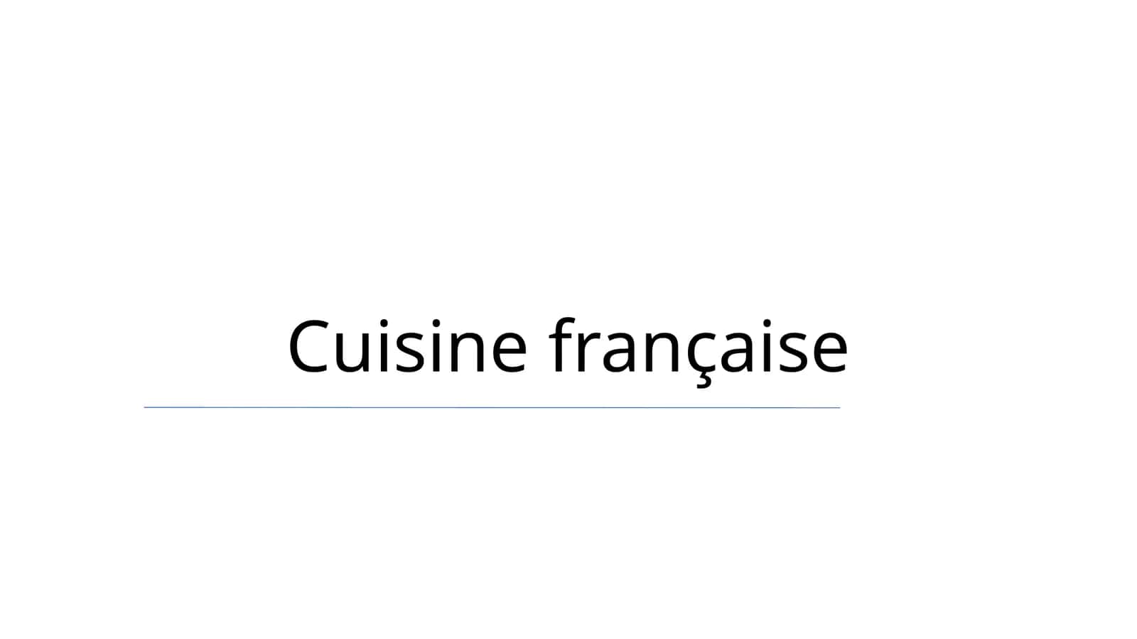 Cuisine française