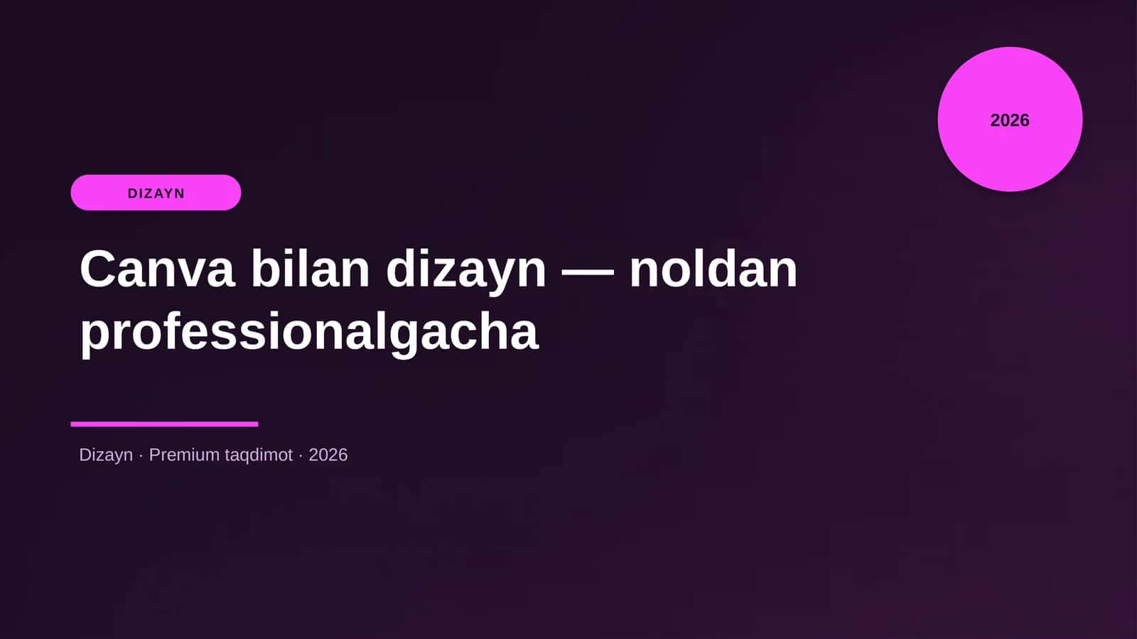 Canva bilan dizayn — noldan professionalgacha