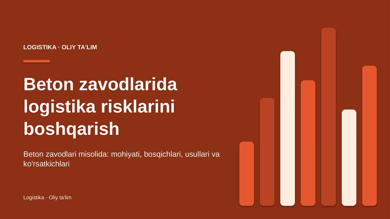 Beton zavodlarida logistika risklarini boshqarish