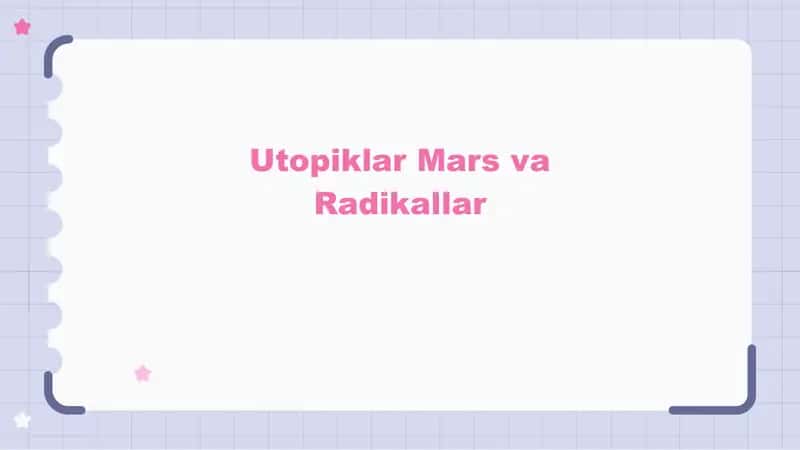 Utopiklar Marsva Radikallar