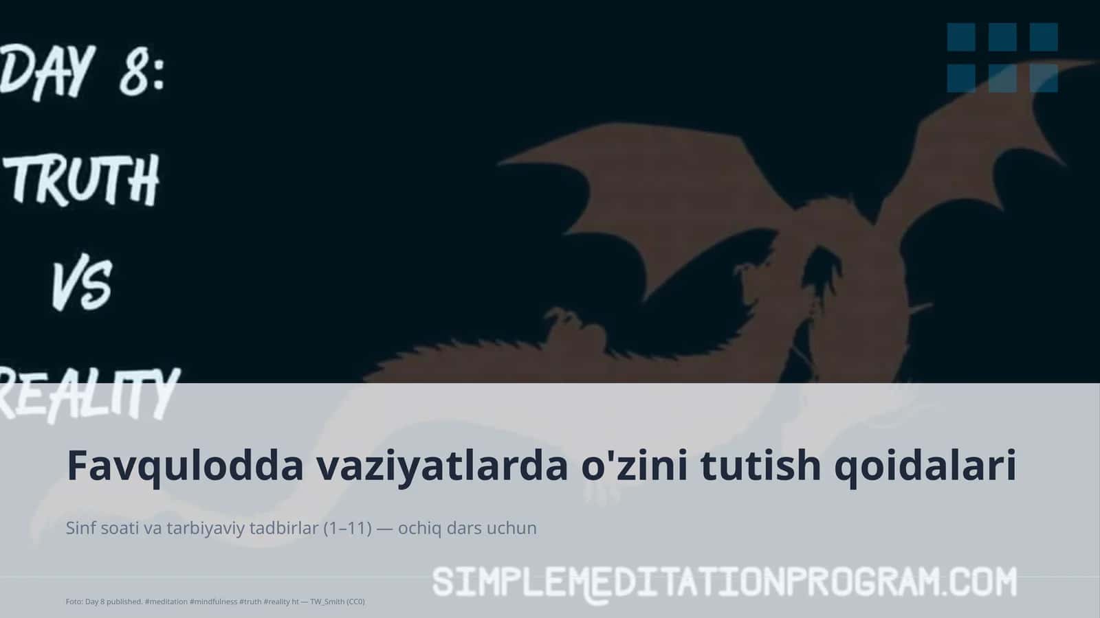Sinf soati va tarbiyaviy tadbirlar (1–11) — ochiq dars uchun