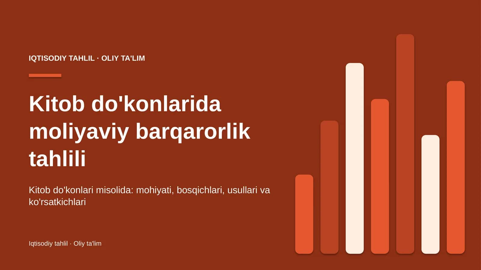 Kitob do'konlarida moliyaviy barqarorlik tahlili