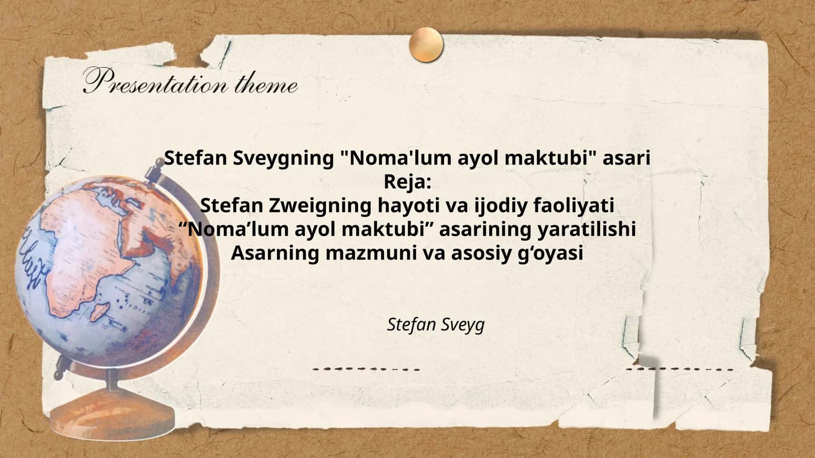 Noma'lum ayol maktubi