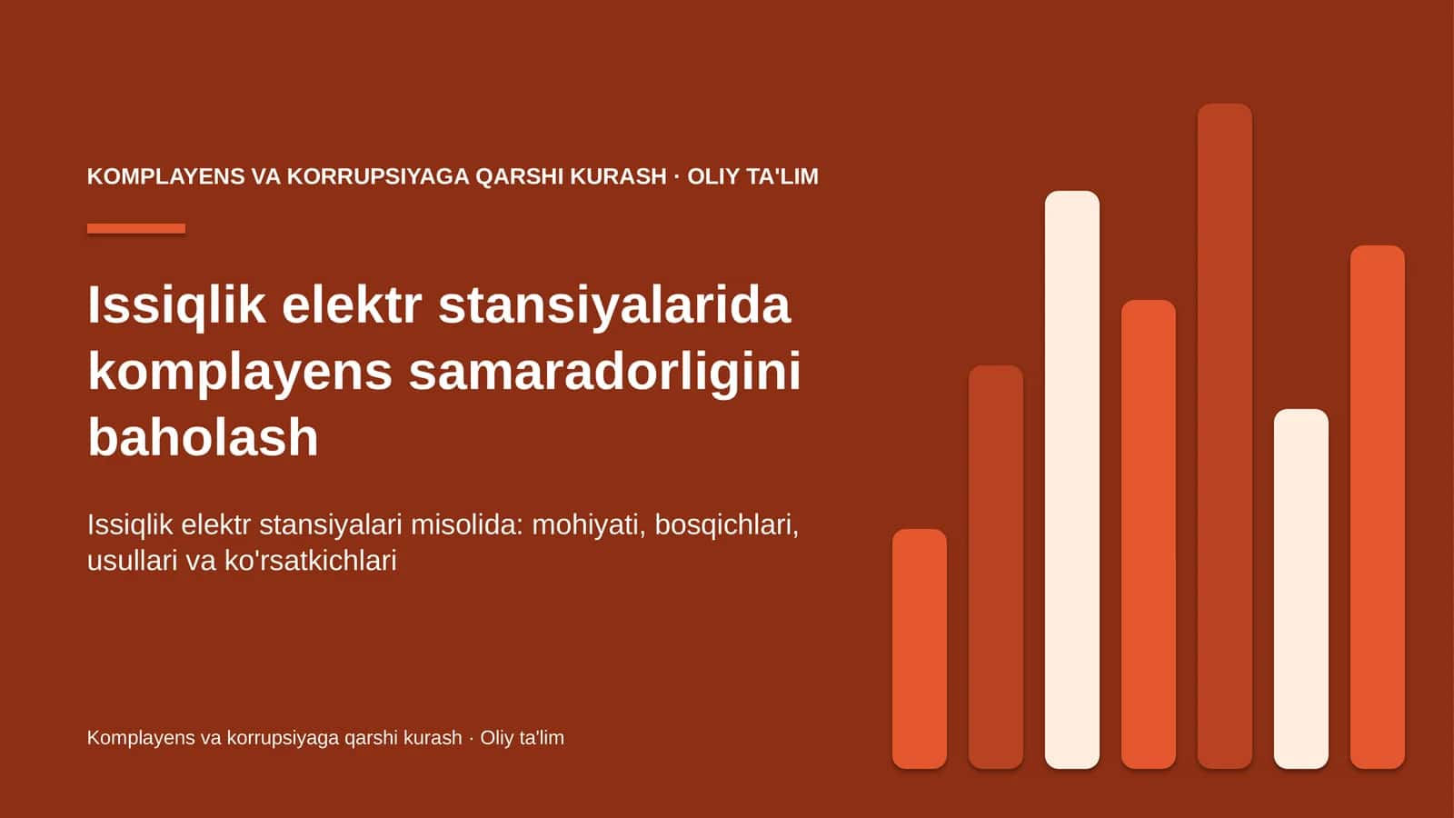 Issiqlik elektr stansiyalarida komplayens samaradorligini baholash