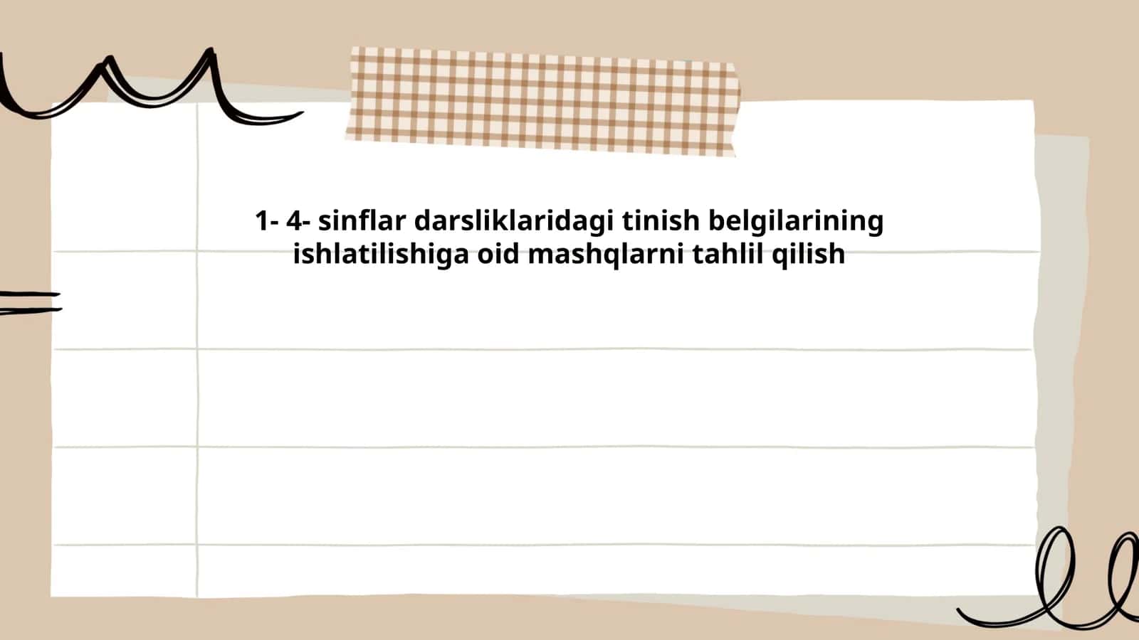 1- 4- sinflar darsliklaridagi tinish belgilarining ishlatilishiga oid mashqlarni tahlil qilish