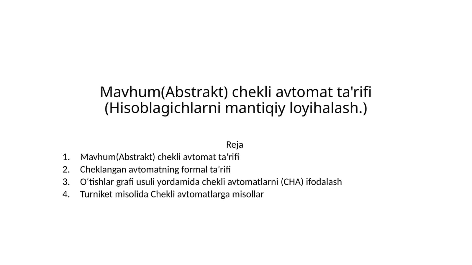 Mavhum(Abstrakt)chekliavtomatta'rifi