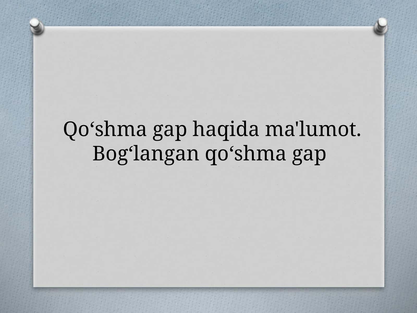 Bogʻlangan qoʻshma gaplar