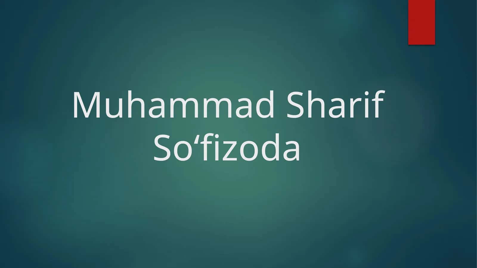Muhammad Sharif So‘fizoda