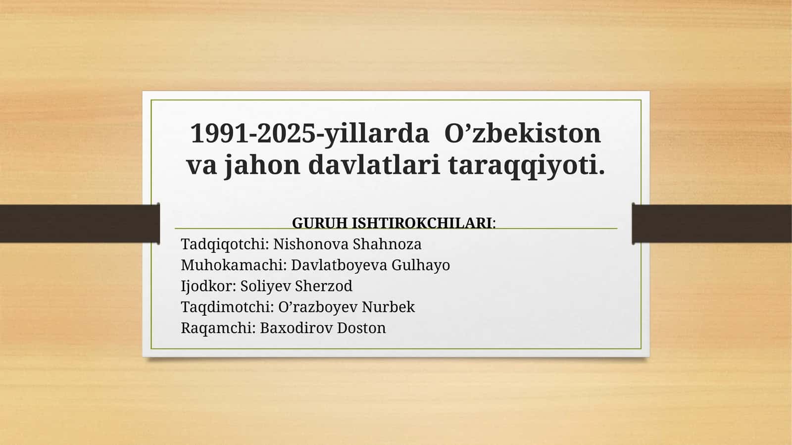 1991–2025-yillarda O‘zbekiston va jahon davlatlari taraqqiyoti | Tayyor slayd (prezentatsiya)