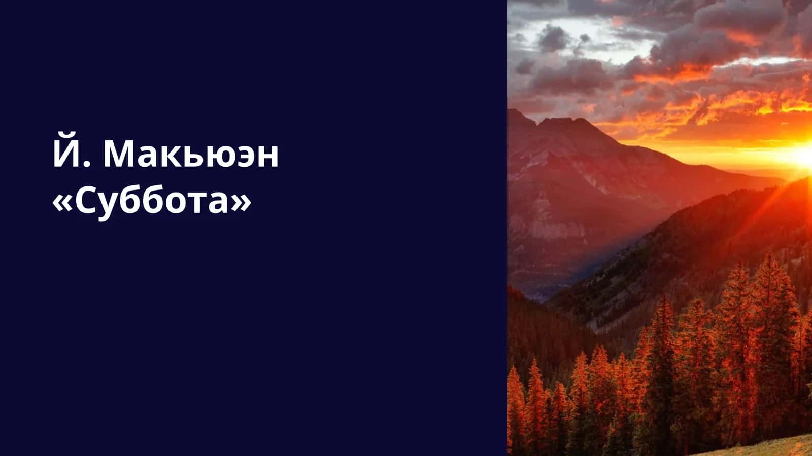 Й. Макьюэн «Суббота»