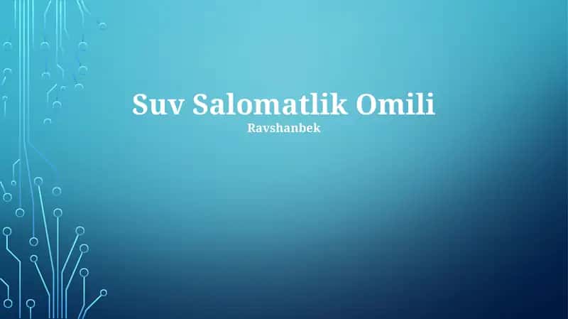 Suv Salomatlik Omili