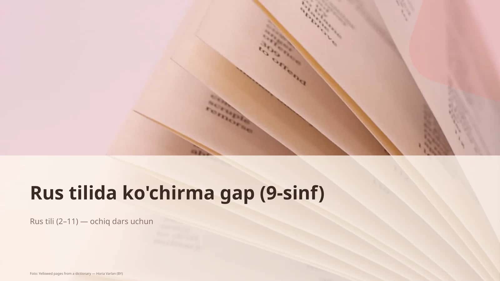 Rus tilida ko'chirma gap (9-sinf)